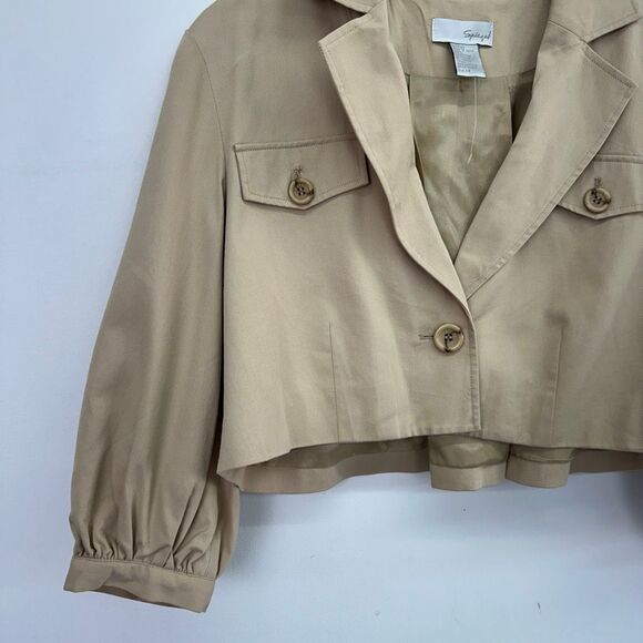 Spiegel Women’s Vintage Strapless Khaki Jumpsuit Matching Oversized Cropped Jack - Picture 6 of 16